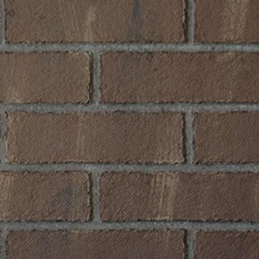 Cinnamon firebrick liner bricks with grey mortar joints