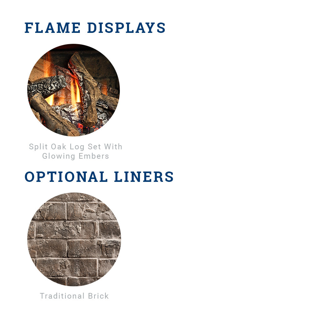 Kingsman FDV350 27-Inch Freestanding Direct Vent Gas Stove with Log Set