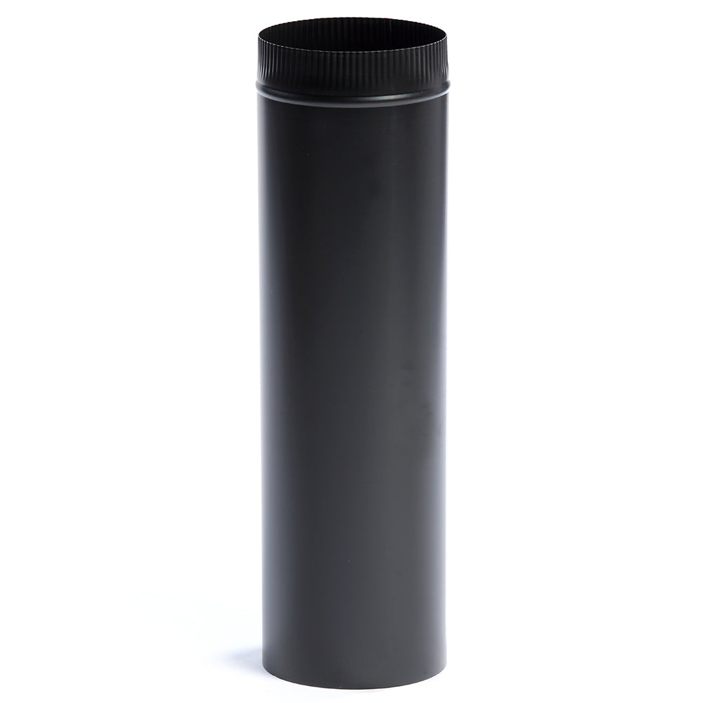 Rigid chimney stove pipe, black, 7-in diameter, 36-in length