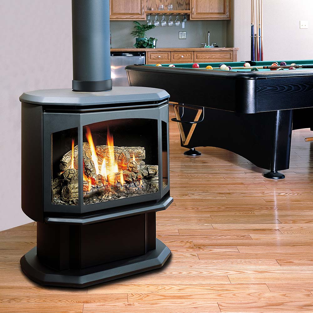 Kingsman FDV350 27-Inch Freestanding Direct Vent Gas Stove with Log Set