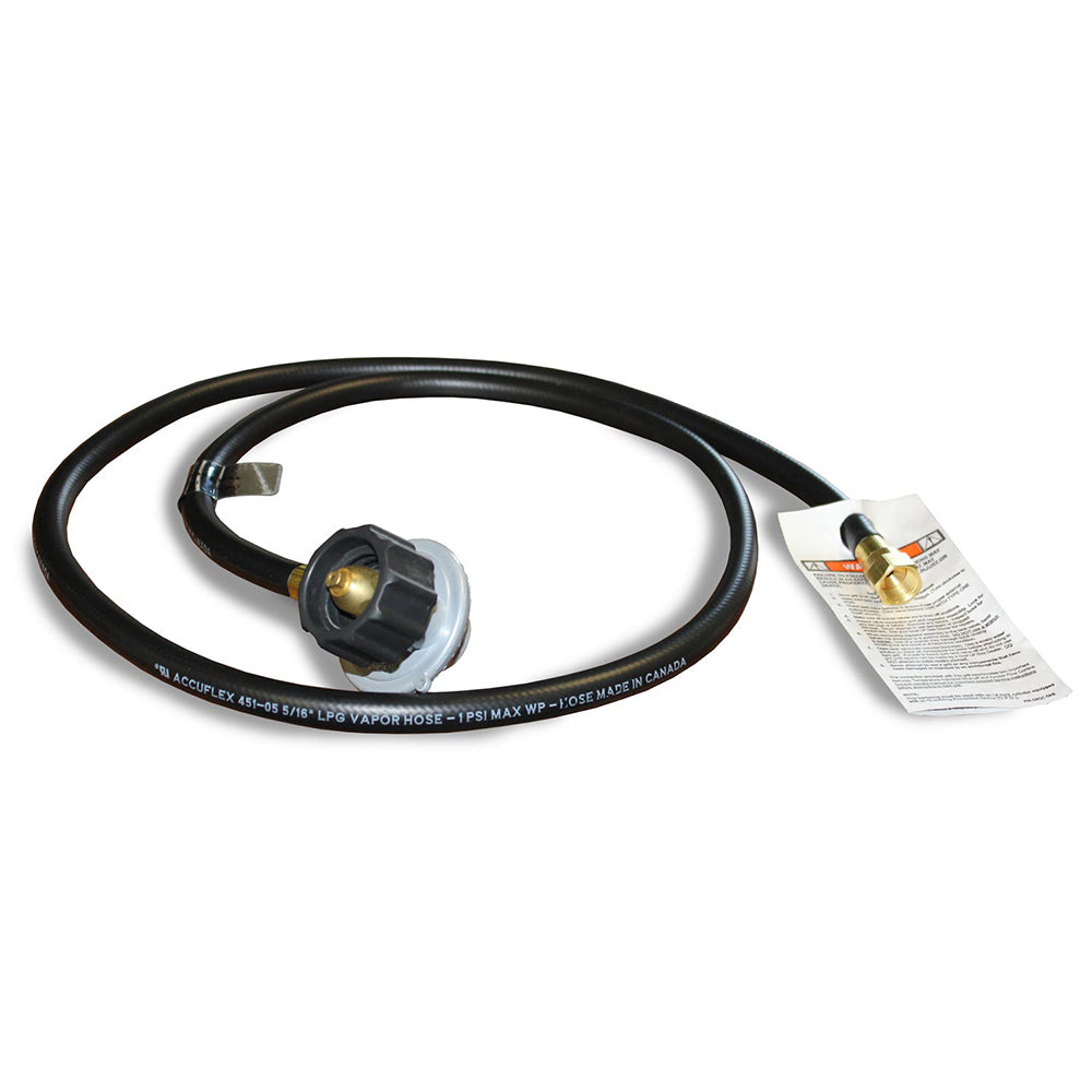 Firegear propane regulator and hose kit with black hose and shutoff valve fitting