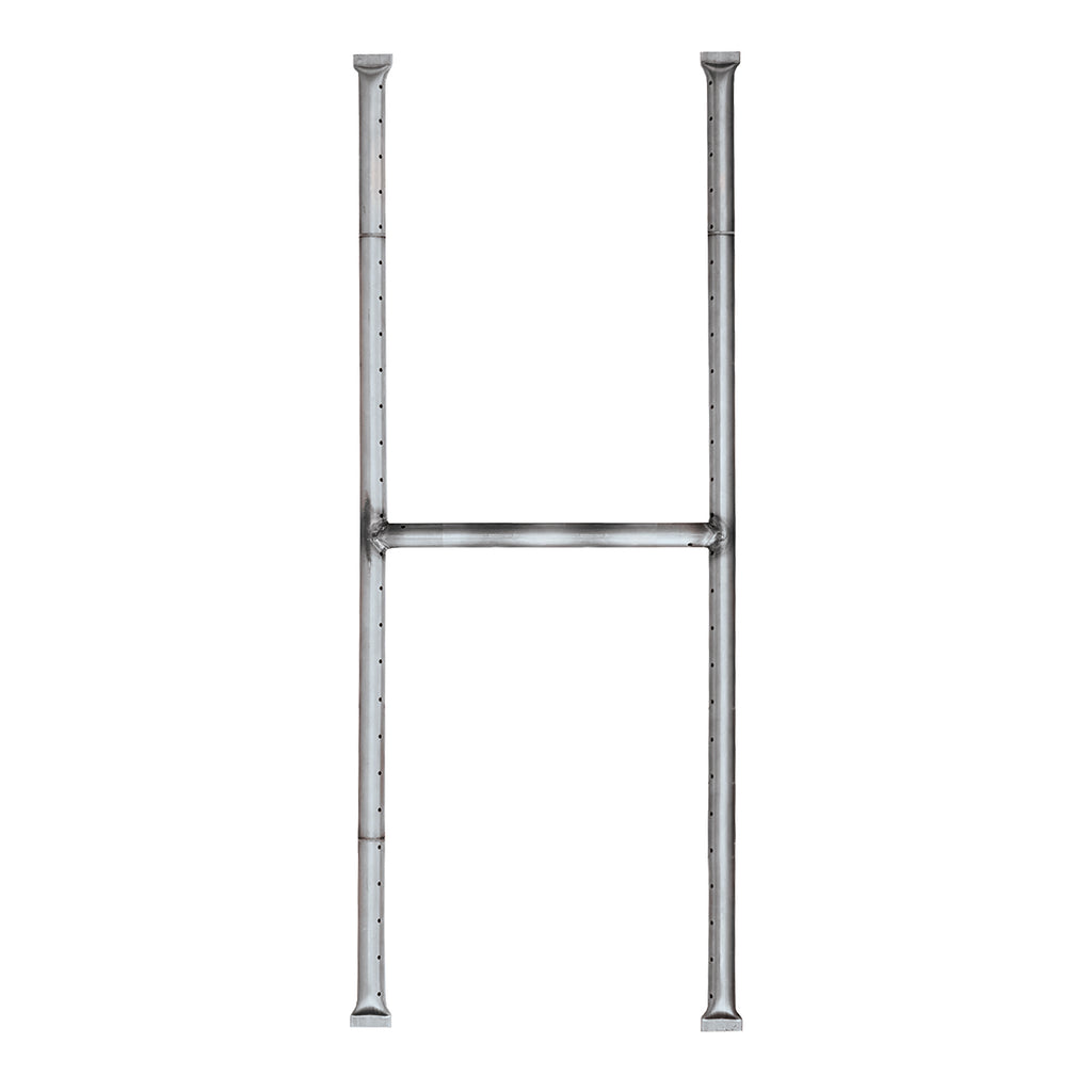 Stainless steel H-shaped gas fire pit burner with two vertical legs