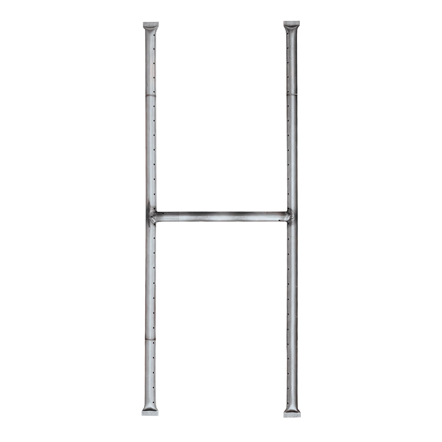 Stainless steel H-shaped gas fire pit burner with two vertical legs