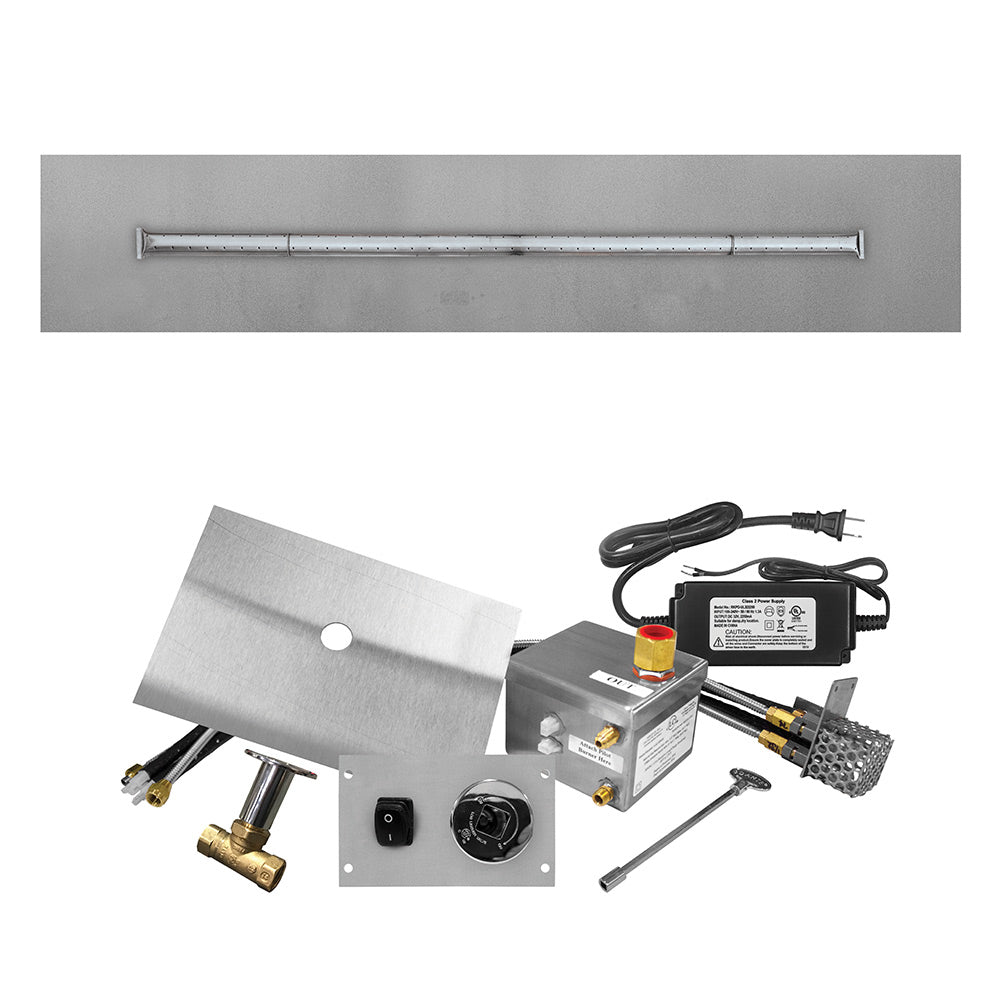 Stainless steel burner bar with mounting holes for electronic gas ignition kit