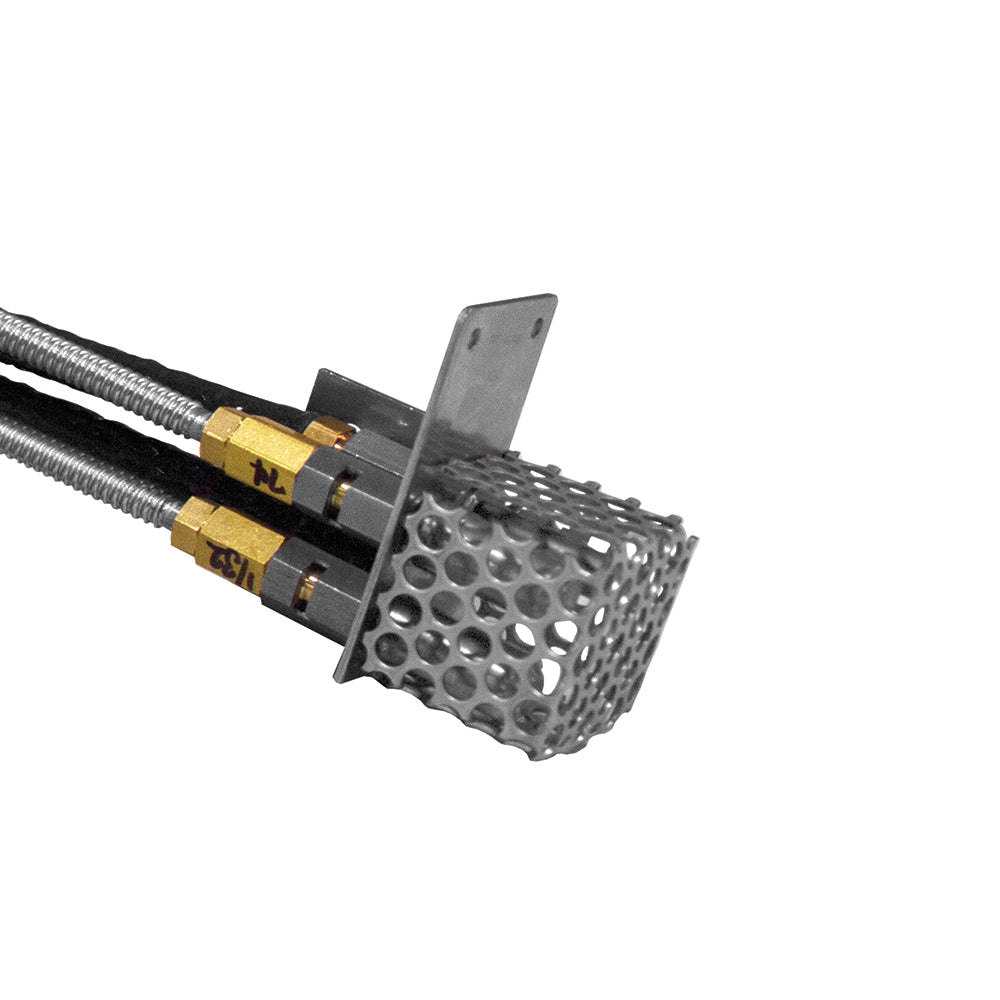 Metal pilot burner assembly with perforated heat shield and brass fittings, 24 in