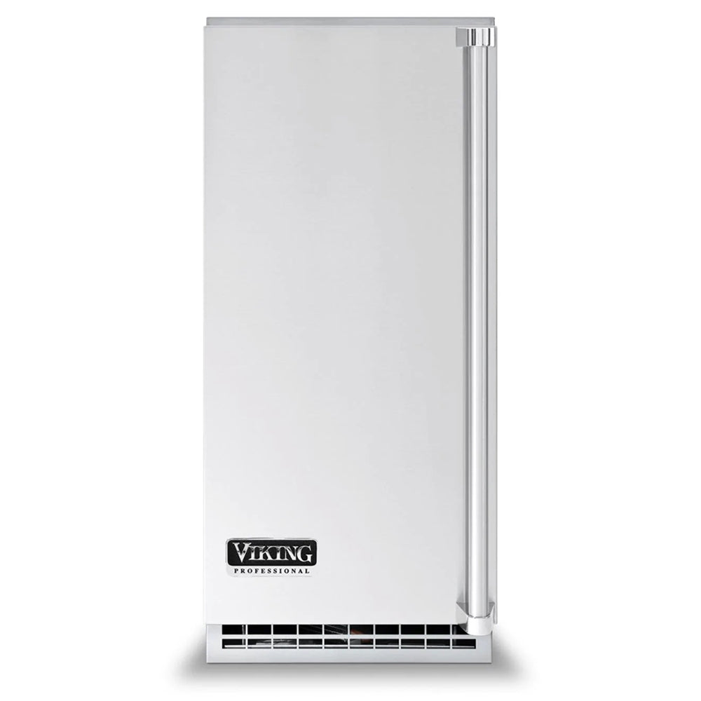Stainless steel undercounter ice machine with tall access column and front vents