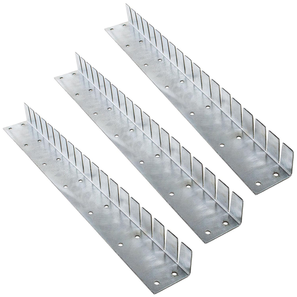 Flexible installation collars set of 3, silver metal straps with punched holes