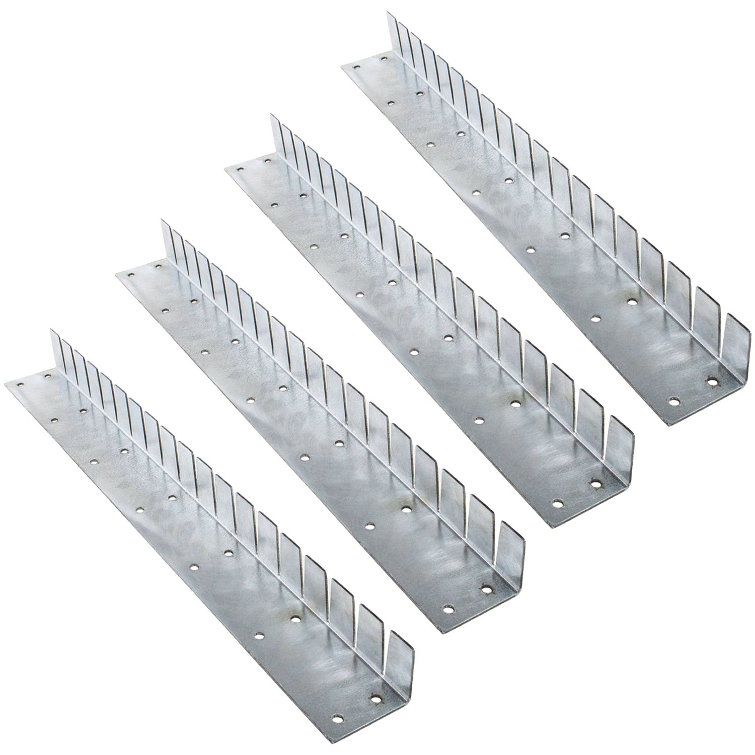 Set of 4 flexible metal installation collars, perforated straps with mounting holes