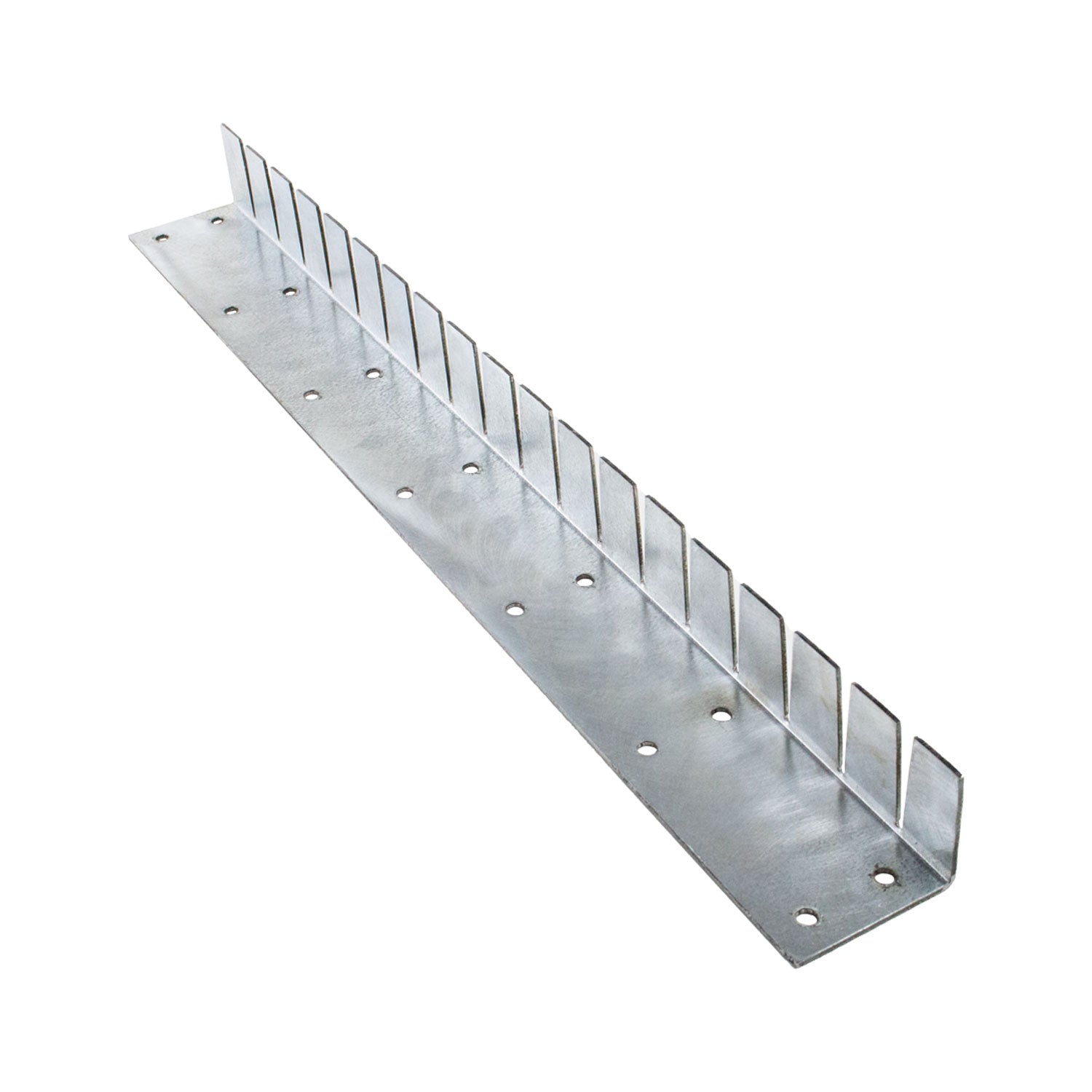 Metal flexible installation collar strip with punched holes and side slots