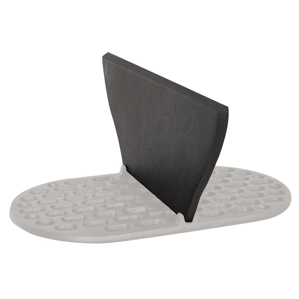 Cast iron oval grill divider, angled plate on perforated base