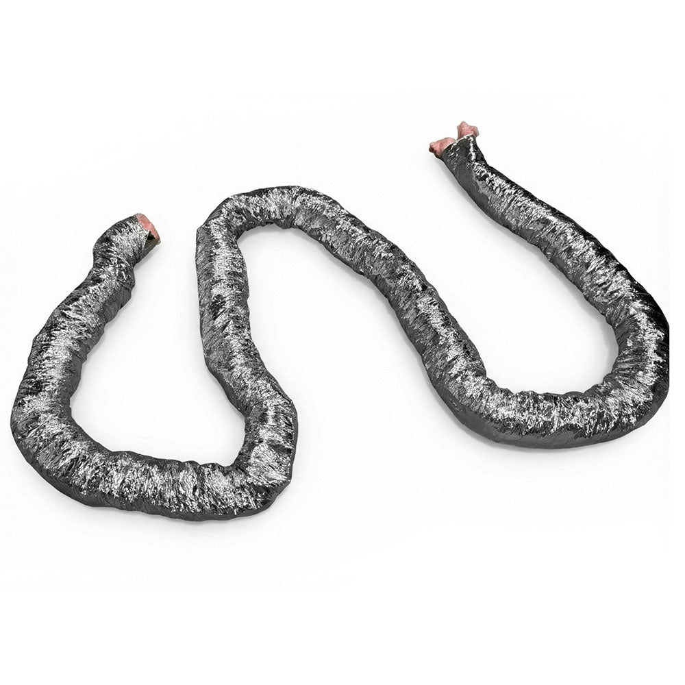 Insulated flex duct sections in dark silver-gray, shown as U-shaped loops