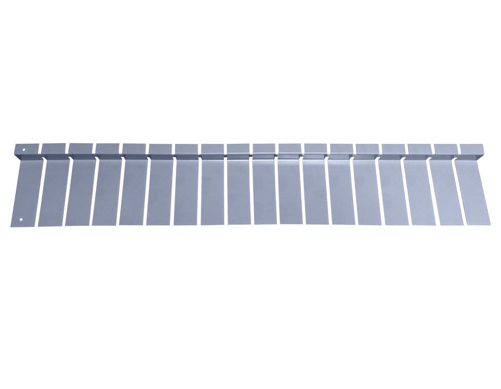 Stainless steel flexible installation collar with straight segmented metal strips