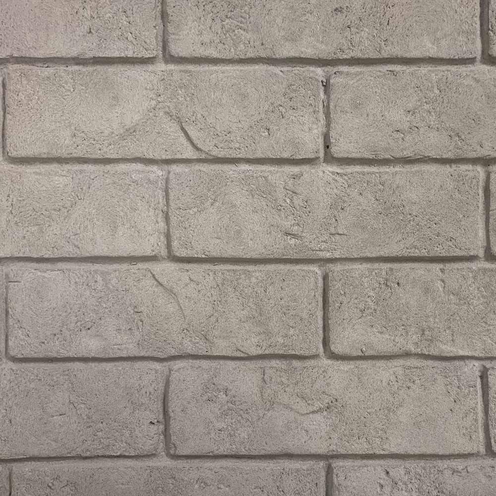 Greystone stacked ceramic liner pieces with rectangular brick pattern