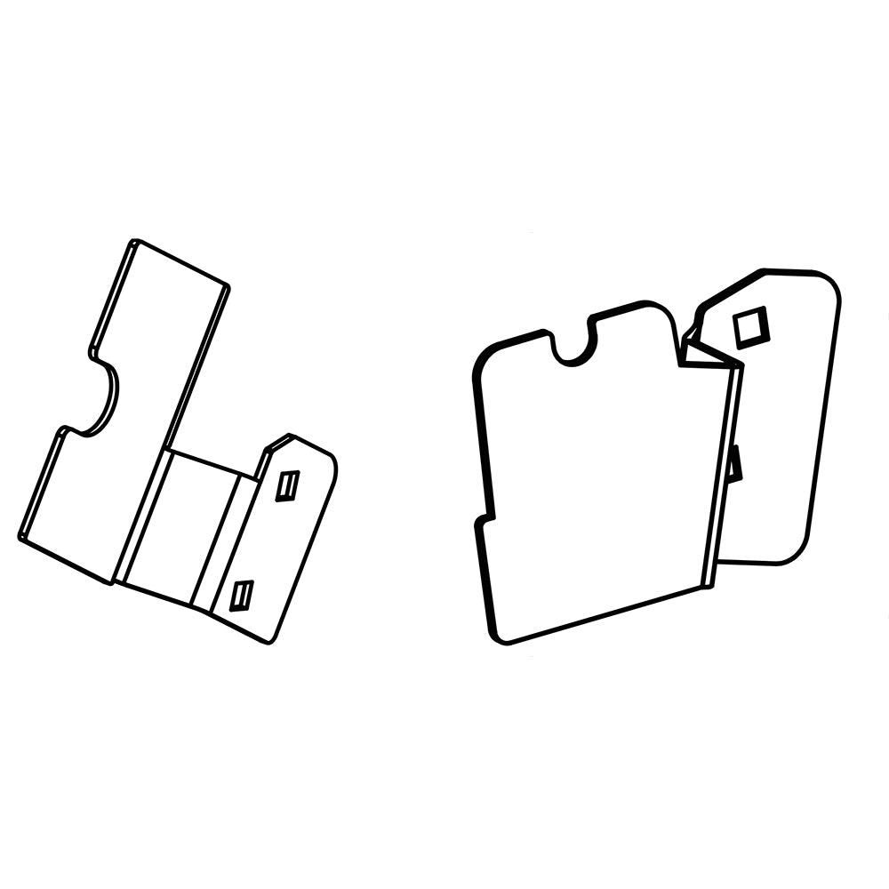 Heavy duty rotisserie bracket kit, black metal bracket plates and side support tabs