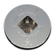 Chrome Dante floor plate with square drive recess and stamped markings