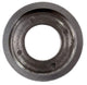 Floor plate ring in satin silver-gray finish, circular face with four mounting holes