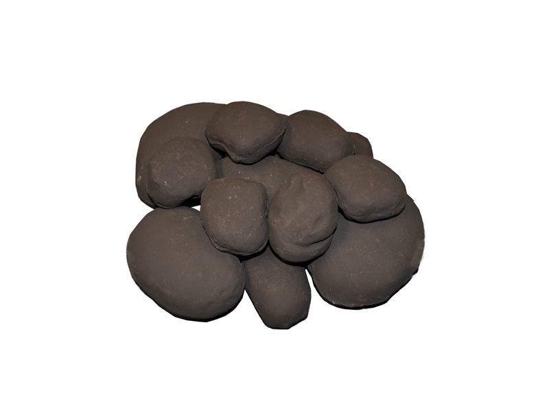 Dark ceramic fiber river rock bundle with rounded stones