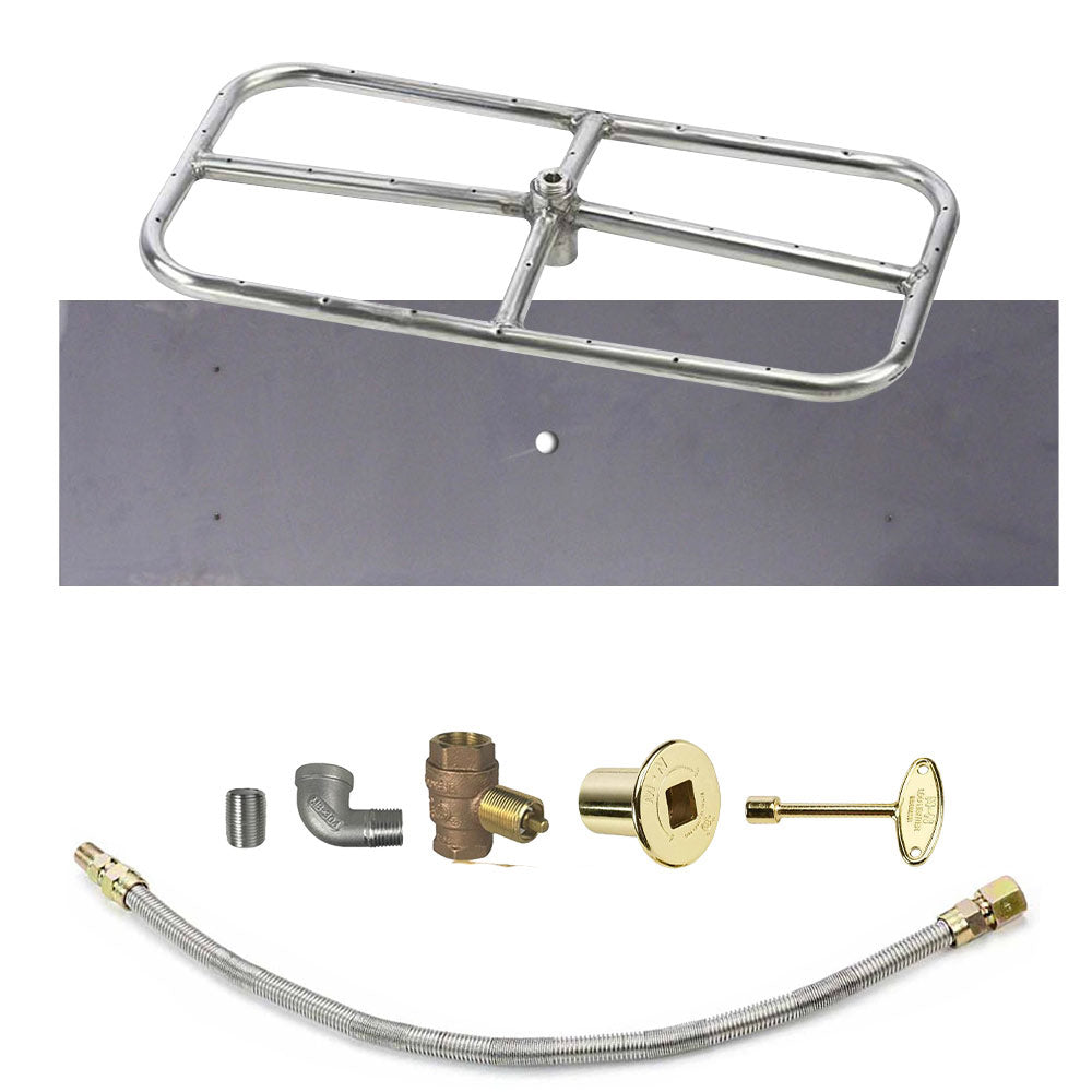 Spotix Rectangle HPC Match Lit Fire Pit Burner Kits