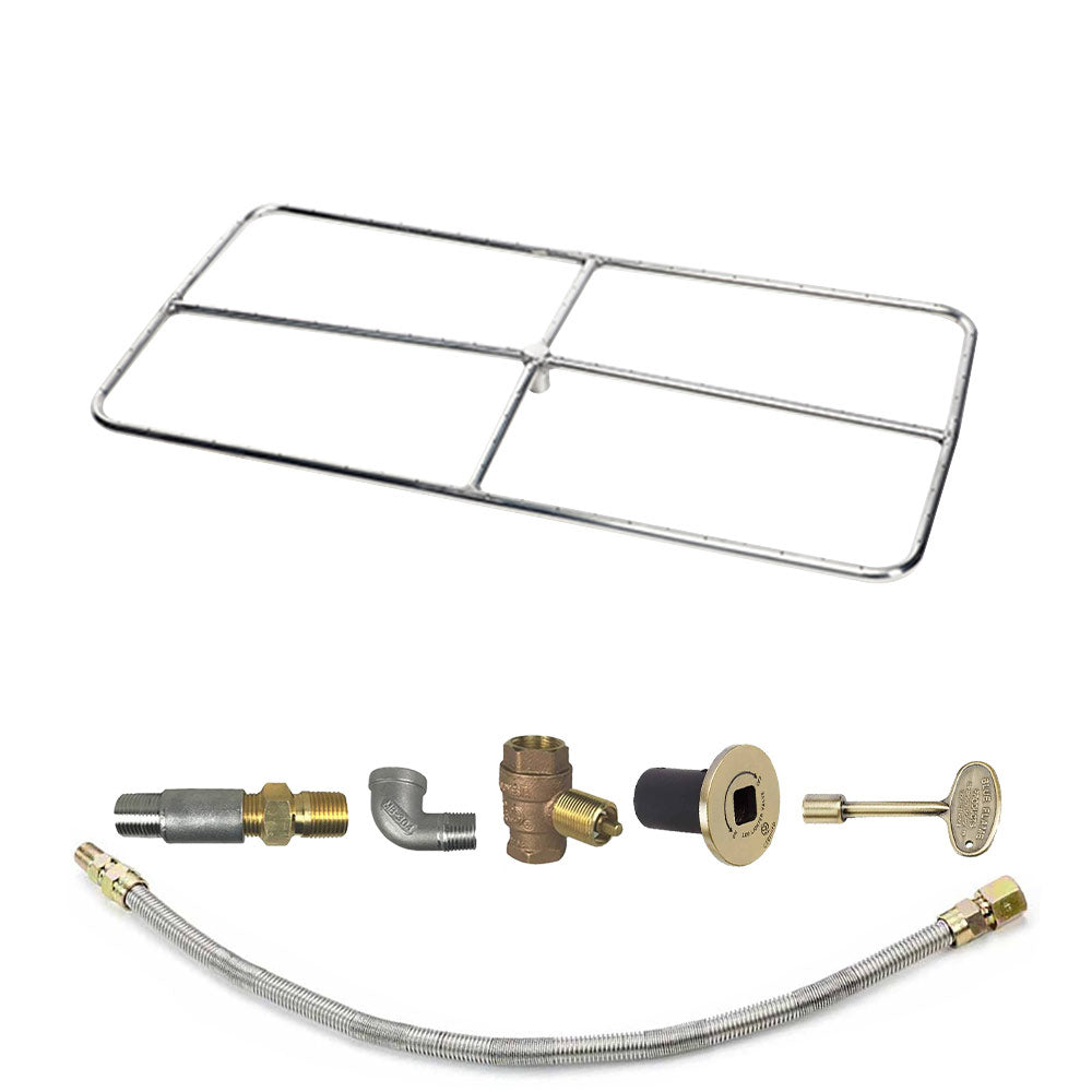 Spotix Rectangle HPC Match Lit Fire Pit Burner Kits