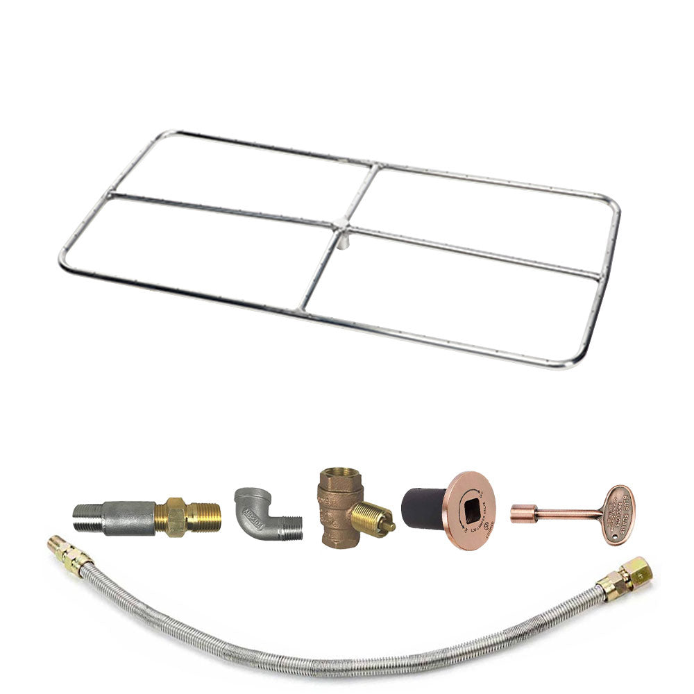 Spotix Rectangle HPC Match Lit Fire Pit Burner Kits