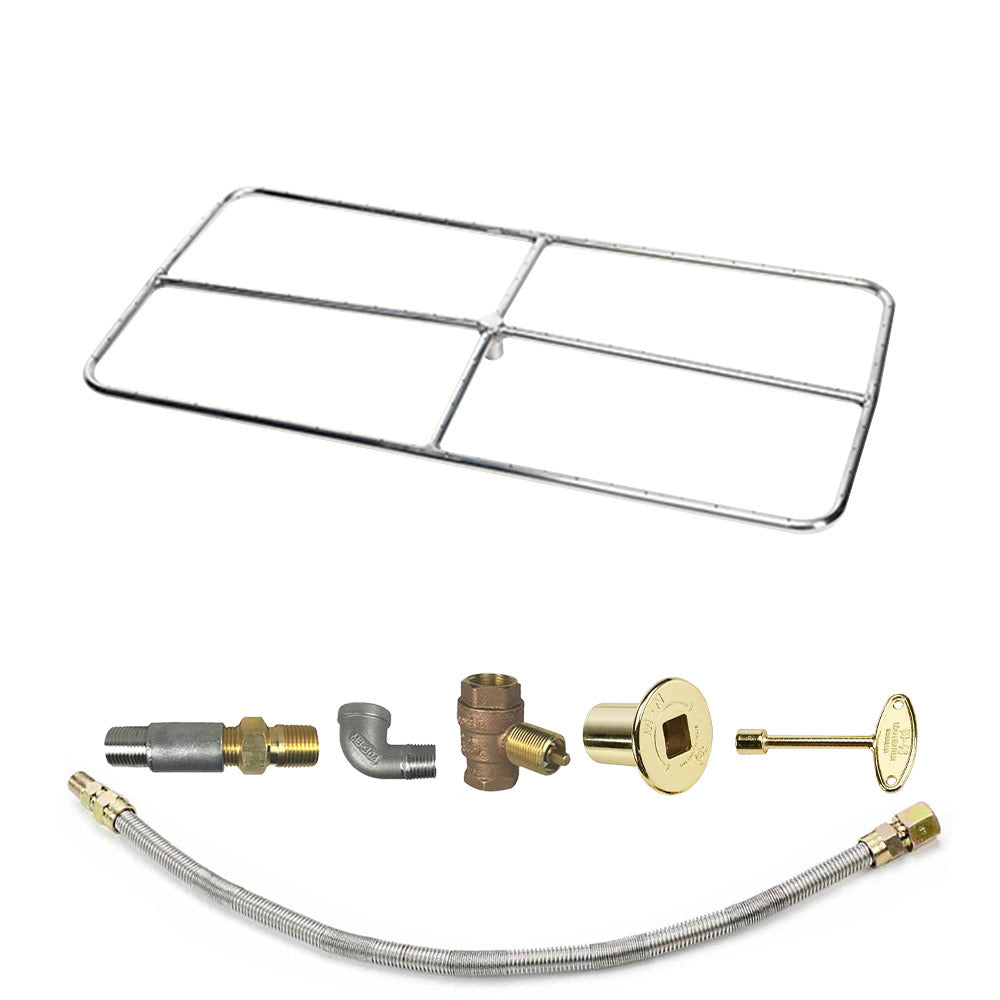 Spotix Rectangle HPC Match Lit Fire Pit Burner Kits