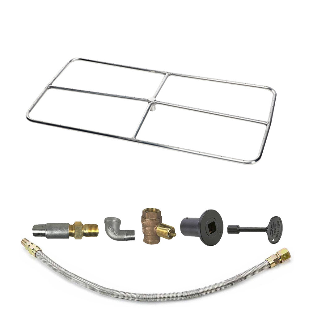 Spotix Rectangle HPC Match Lit Fire Pit Burner Kits