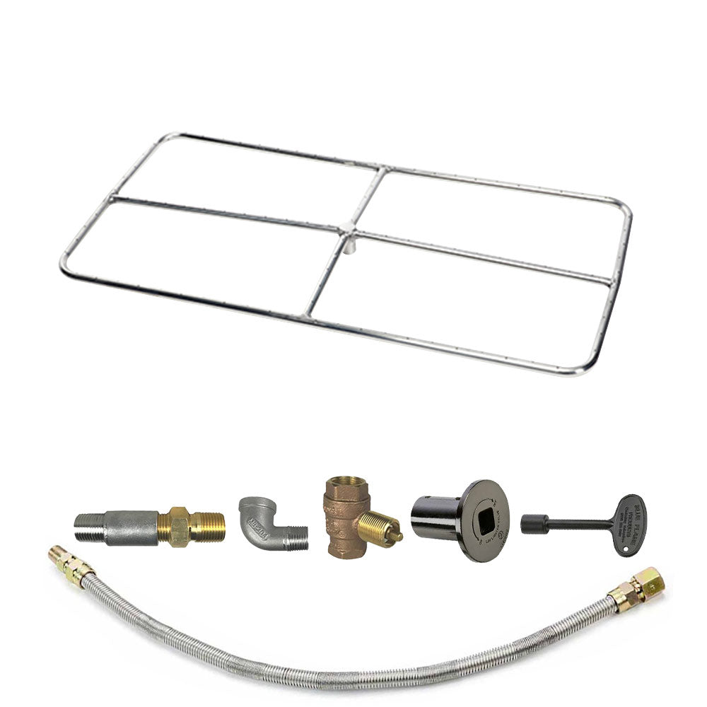 Spotix Rectangle HPC Match Lit Fire Pit Burner Kits