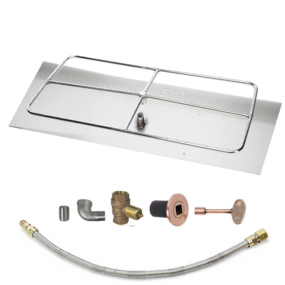 Spotix Rectangle HPC Match Lit Fire Pit Burner Kits
