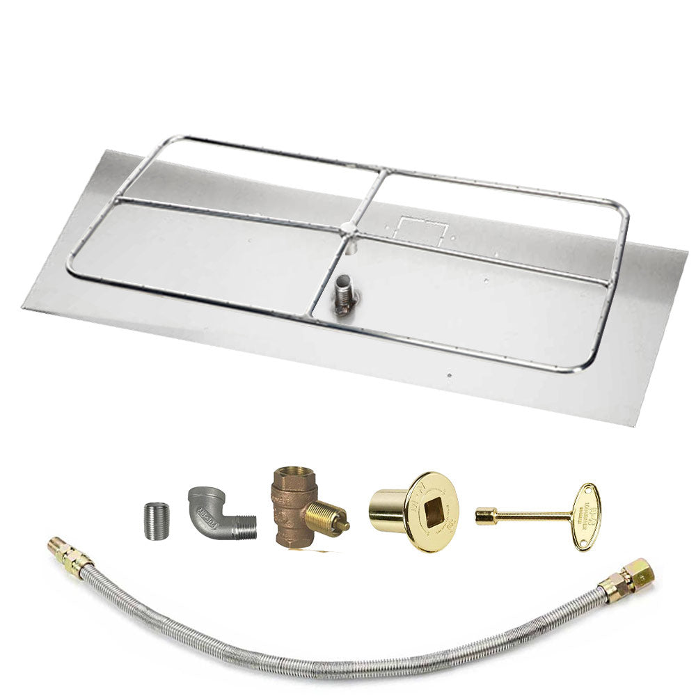 Spotix Rectangle HPC Match Lit Fire Pit Burner Kits