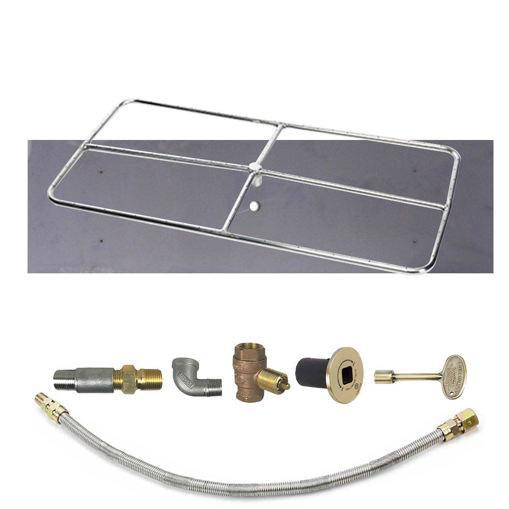 Spotix Rectangle HPC Match Lit Fire Pit Burner Kits