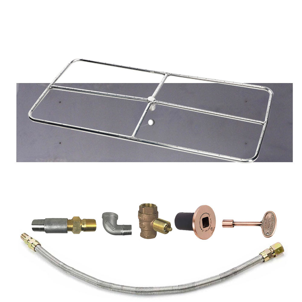 Spotix Rectangle HPC Match Lit Fire Pit Burner Kits