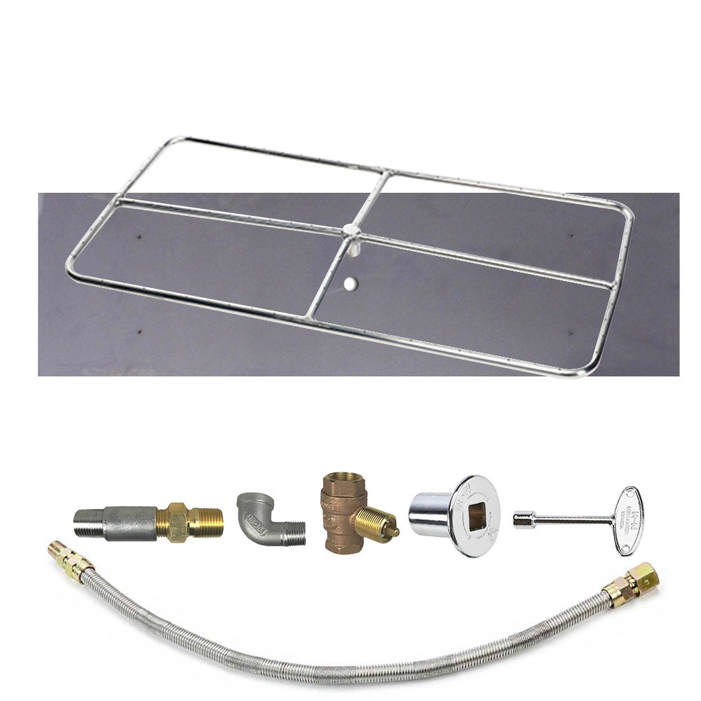 Spotix Rectangle HPC Match Lit Fire Pit Burner Kits