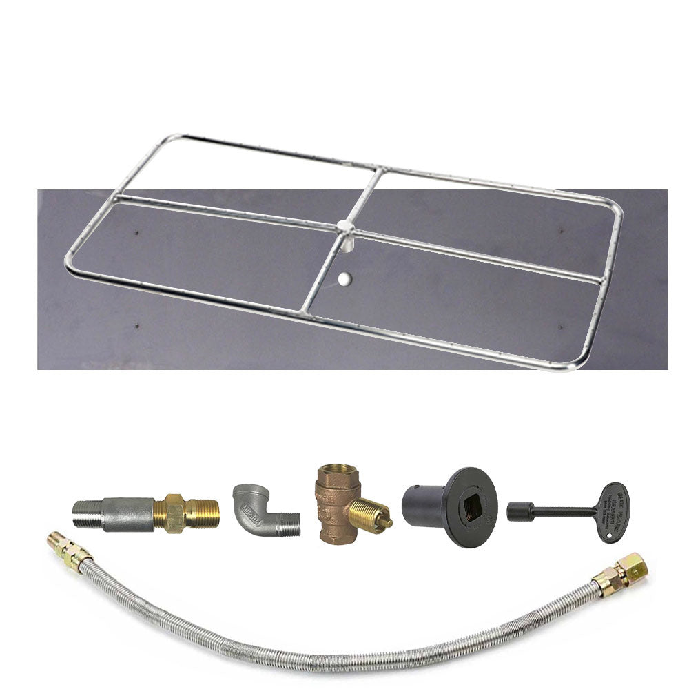 Spotix Rectangle HPC Match Lit Fire Pit Burner Kits