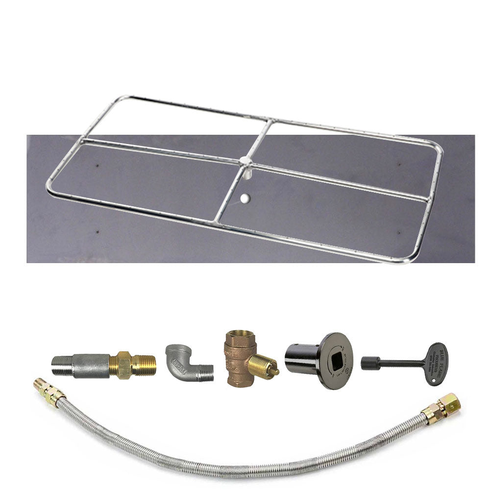 Spotix Rectangle HPC Match Lit Fire Pit Burner Kits