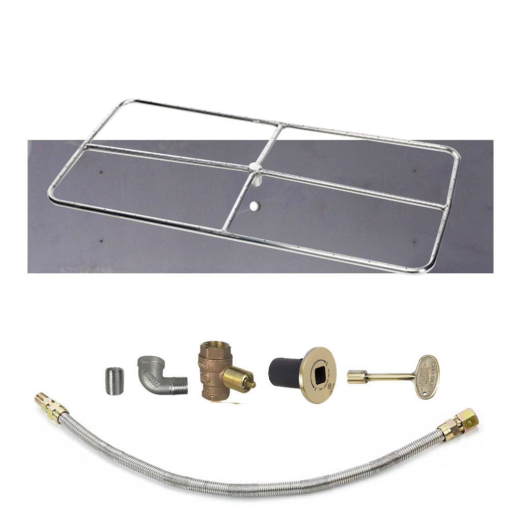 Spotix Rectangle HPC Match Lit Fire Pit Burner Kits