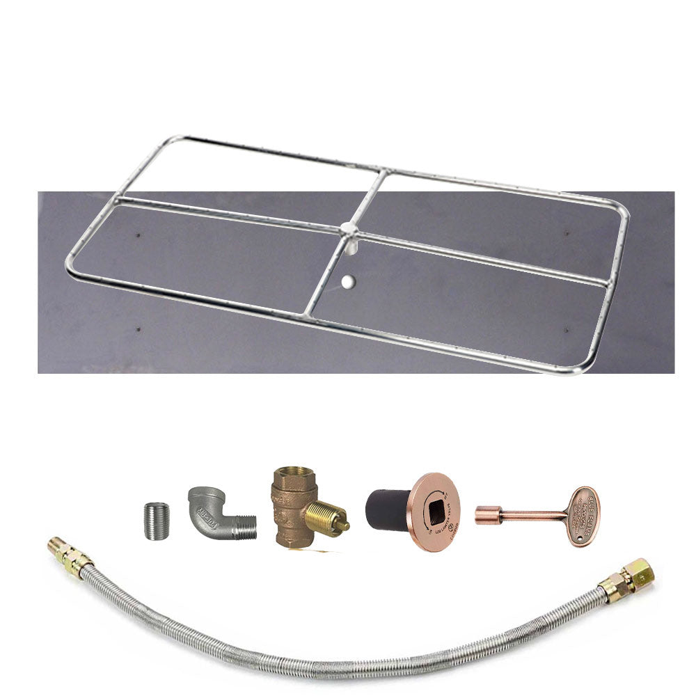 Spotix Rectangle HPC Match Lit Fire Pit Burner Kits