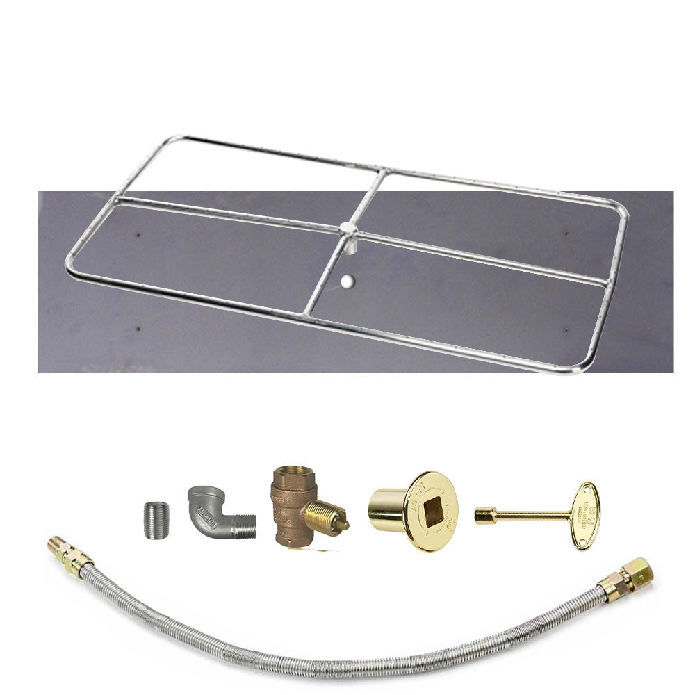 Spotix Rectangle HPC Match Lit Fire Pit Burner Kits