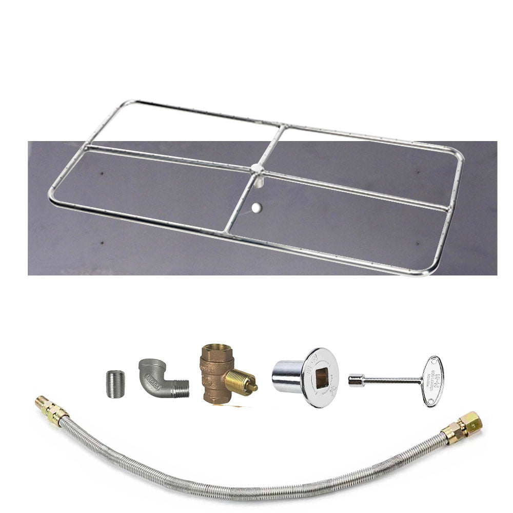 Spotix Rectangle HPC Match Lit Fire Pit Burner Kits