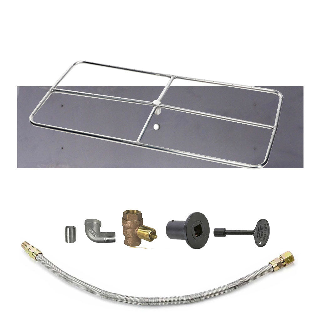 Spotix Rectangle HPC Match Lit Fire Pit Burner Kits