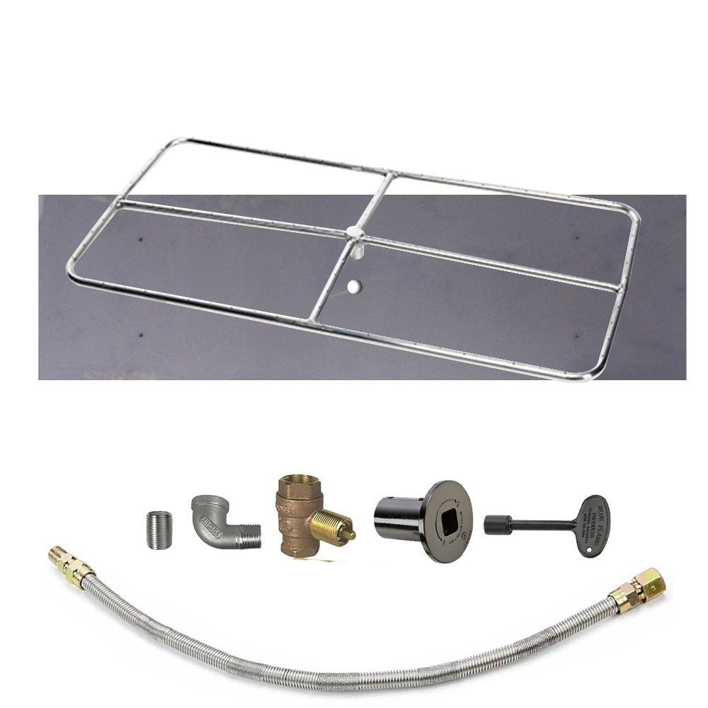 Spotix Rectangle HPC Match Lit Fire Pit Burner Kits
