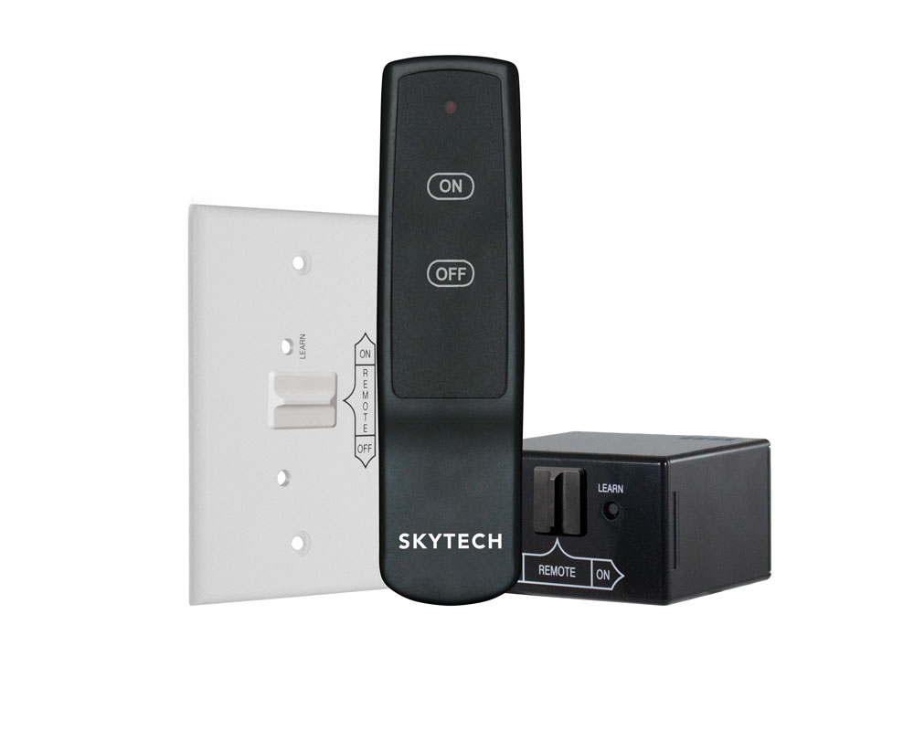 Wireless remote control with ON/OFF buttons and battery receiver unit
