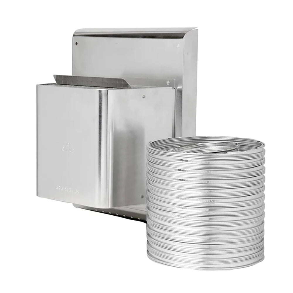 Napoleon horizontal rear vent kit with flexible direct vent tubing, 5x8 in, silver