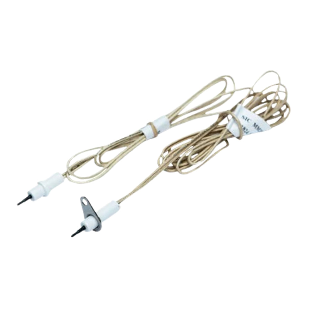 Ignition wire harness with bundled beige leads and two white connector ends