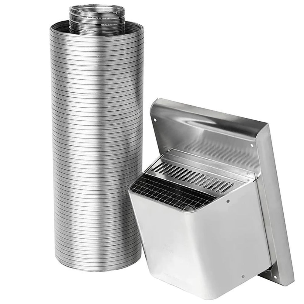 4x7-inch direct vent top vent kit with vent cover and stainless steel tubes