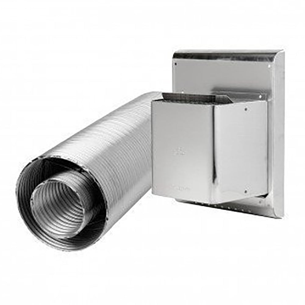 Horizontal direct vent top kit with flexible duct and mounting plate, 5x8 inch, metal