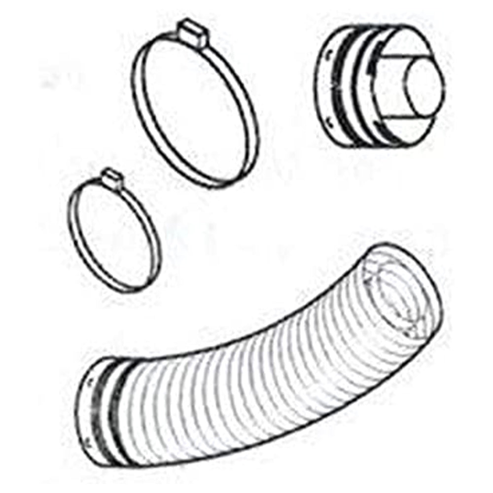 36-inch flexible vent connector kit with curved duct and end couplings