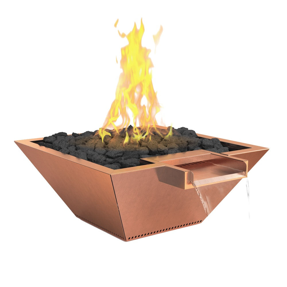 Grand Effects Builder Series Square Corinthian Copper Gas Fire and Water Bowl
