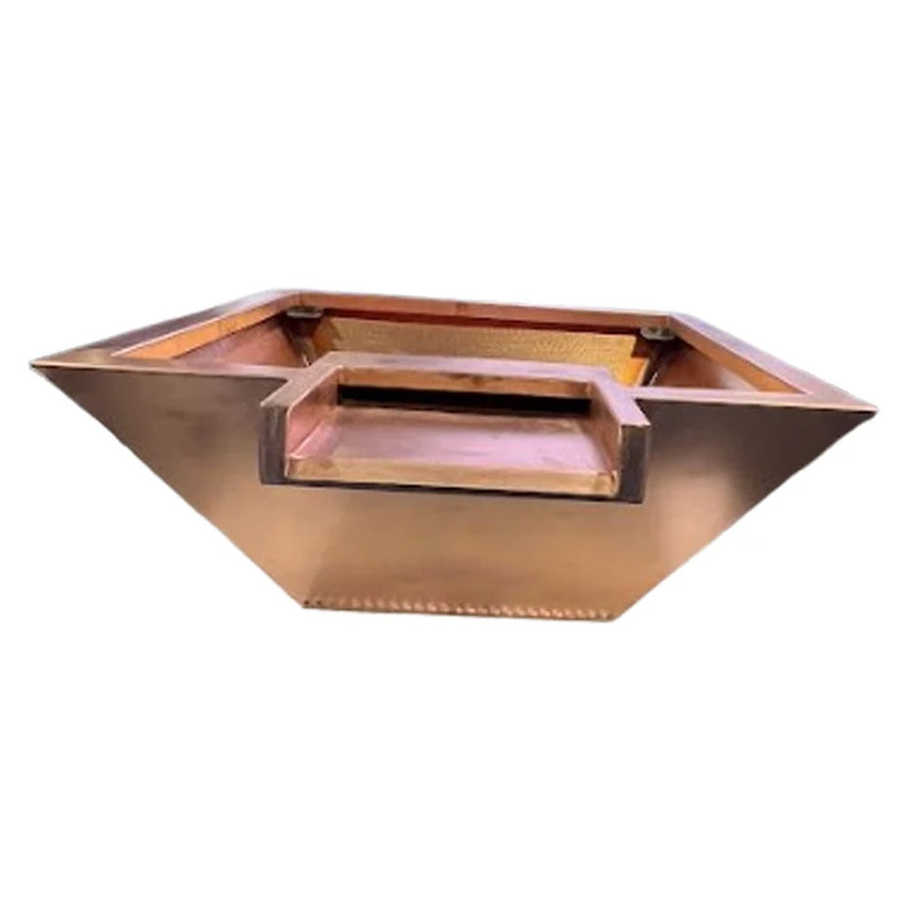 Grand Effects Builder Series Square Corinthian Copper Gas Fire and Water Bowl
