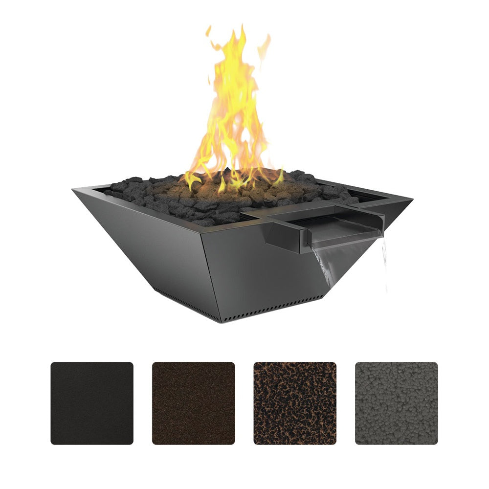 Grand Effects Builder Series Square Corinthian Powder Coated Gas Fire and Water Bowl