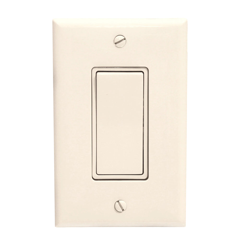On/off wall switch cover plate with toggle switch, off-white finish